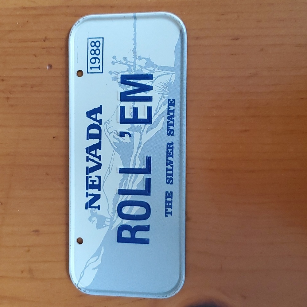 1988 Post Cereal license plate Nevada